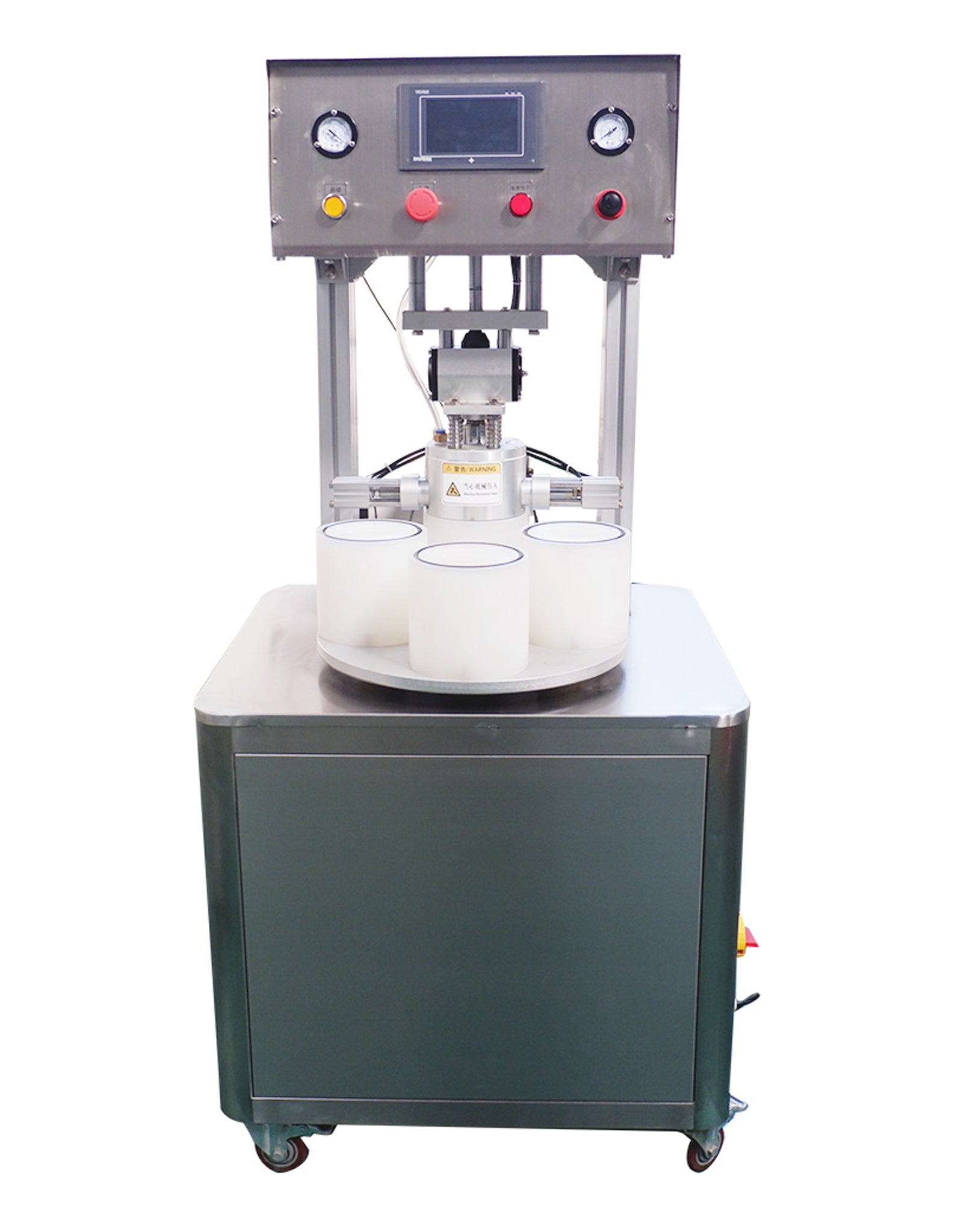 Semi-Automatic Vacuum Twist Off Glass Jar Bottle Capping Machine